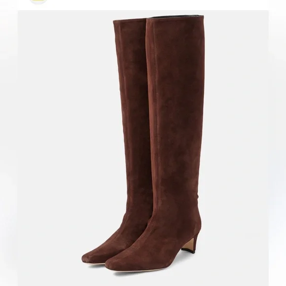STAUD Brown Suede Knee-High Boots - Picture 2 of 8